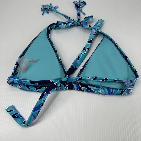 Lilly Pulitzer In Too Deep Guava Triangle Bikini Top Sz 2 Swimsuit - Picture 5 of 7